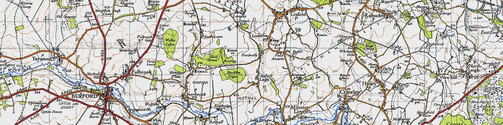 Old map of Fordwells in 1946