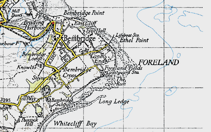 Old map of Bembridge Ledge in 1945