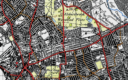 Old map of Forest Gate in 1946