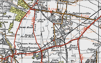 Old map of Forest Hall in 1947