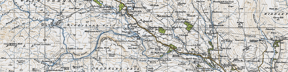 Old map of Wheysike Ho in 1947