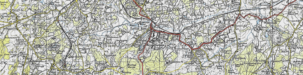 Old map of Forest Row in 1946
