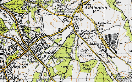 Old map of Selsdon Wood in 1946