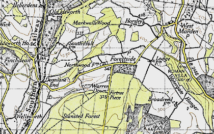 Old map of Forestside in 1945