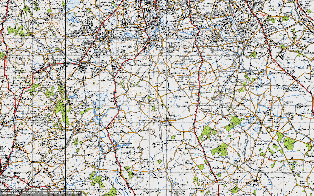 Old Map of Forhill, 1947 in 1947