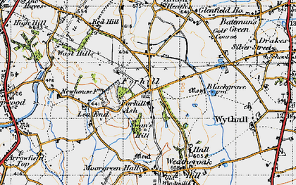 Old map of Forhill in 1947