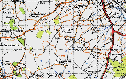 Old map of Forrey Green in 1945