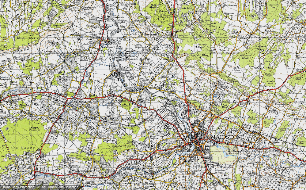 Old Map of Forstal, 1946 in 1946