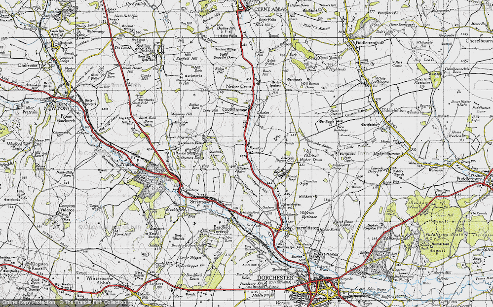 Old Map of Forston, 1945 in 1945