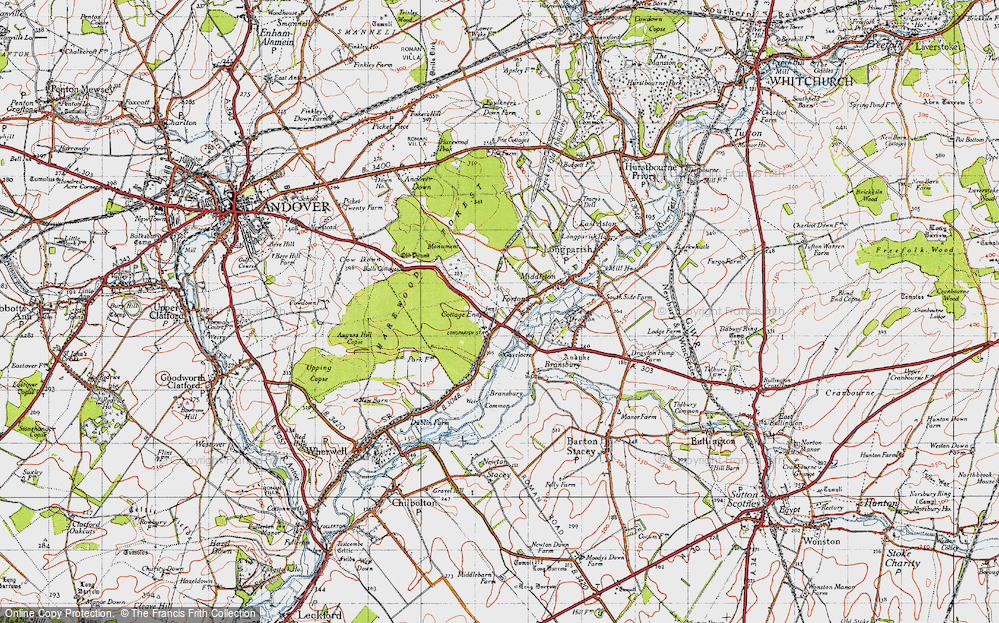 Old Map of Forton, 1945 in 1945