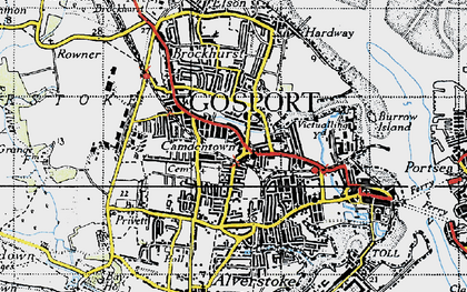 Old map of Forton in 1945