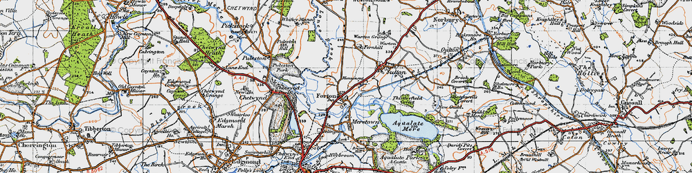 Old map of Forton in 1946