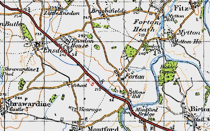 Old map of Forton in 1947