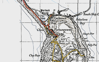 Old map of Fortuneswell in 1946