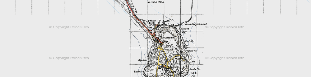 Old map of Fortuneswell in 1946