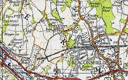 Old map of Forty Green in 1945