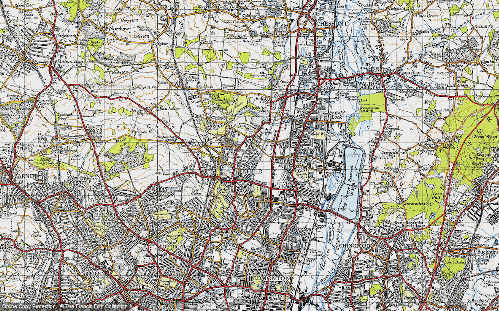 Old Map of Forty Hill, 1946 in 1946