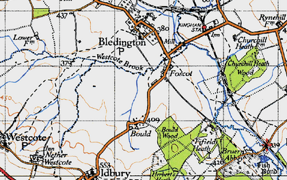 Old map of Foscot in 1946