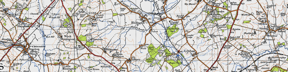 Old map of Foscot in 1946