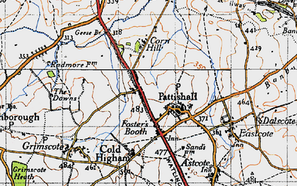 Old map of Foster's Booth in 1946