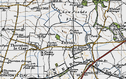 Old map of Foston in 1947