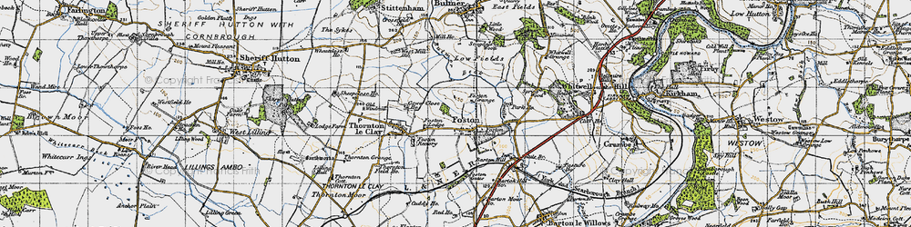 Old map of Foston in 1947