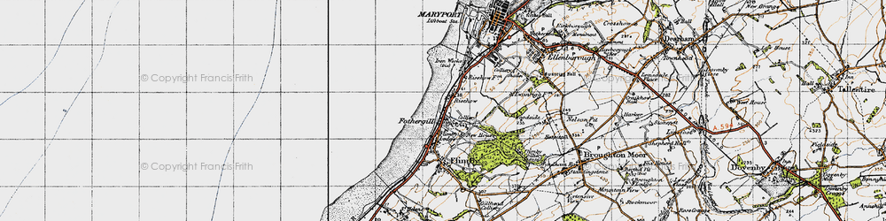 Old map of Fothergill in 1947