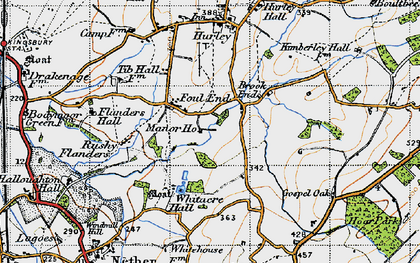 Old map of Foul End in 1946