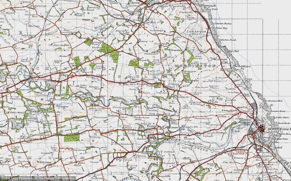 Old Map of Foulden, 1947 in 1947