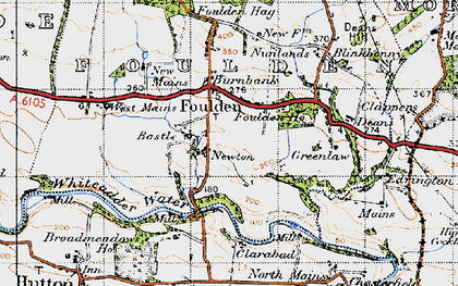 Old map of Foulden in 1947