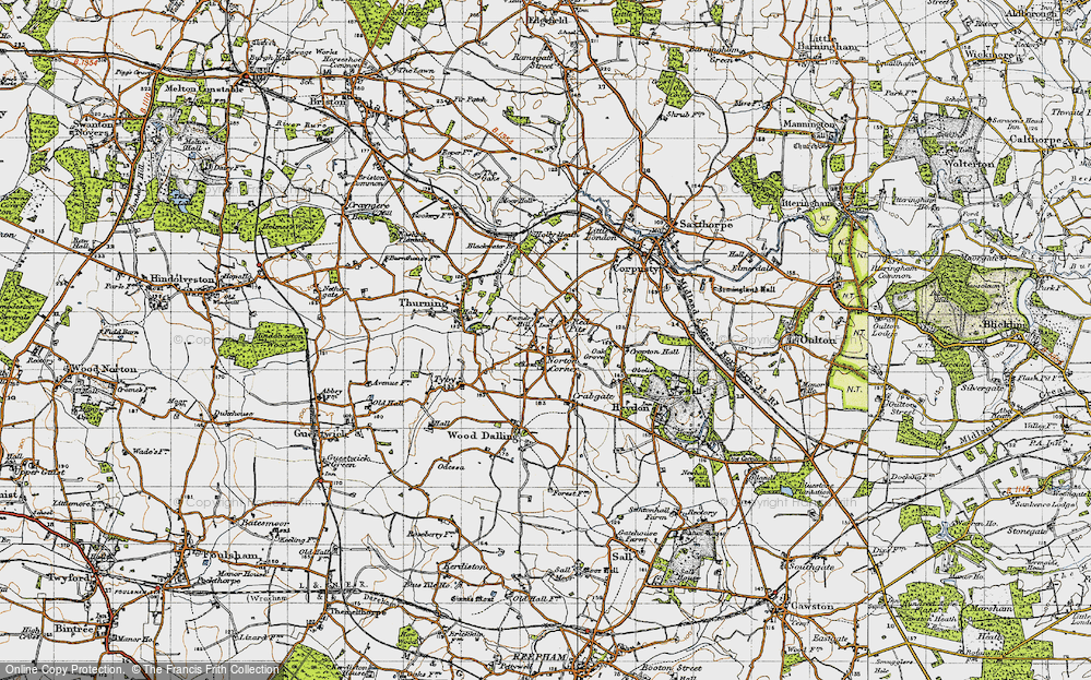 Old Map of Foundry Hill, 1945 in 1945