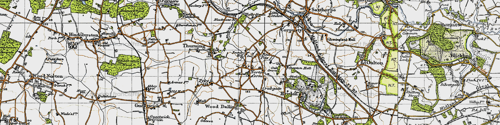 Old map of Foundry Hill in 1945
