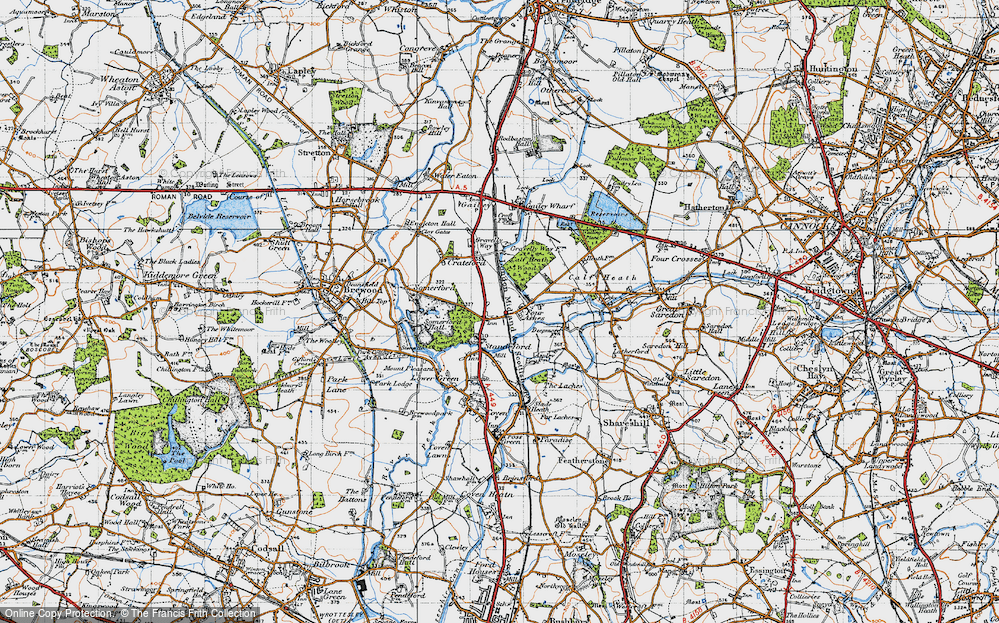 Old Map of Four Ashes, 1946 in 1946