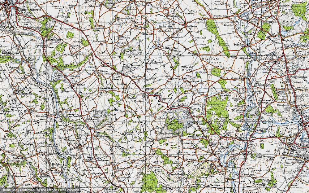 Old Map of Four Ashes, 1946 in 1946