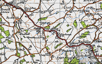 Old map of Four Ashes in 1946