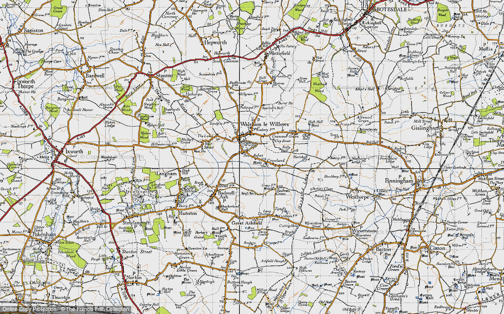 Old Map of Four Ashes, 1946 in 1946