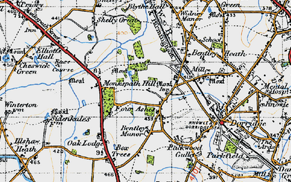 Old map of Four Ashes in 1947