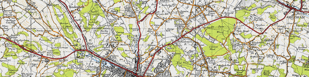 Old map of Brands Ho in 1947