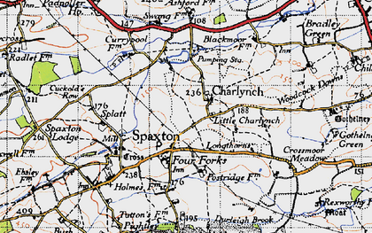 Old map of Four Forks in 1946