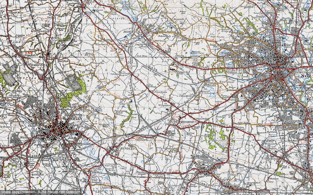 Old Map of Four Gates, 1947 in 1947