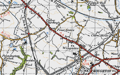 Old map of Four Gates in 1947
