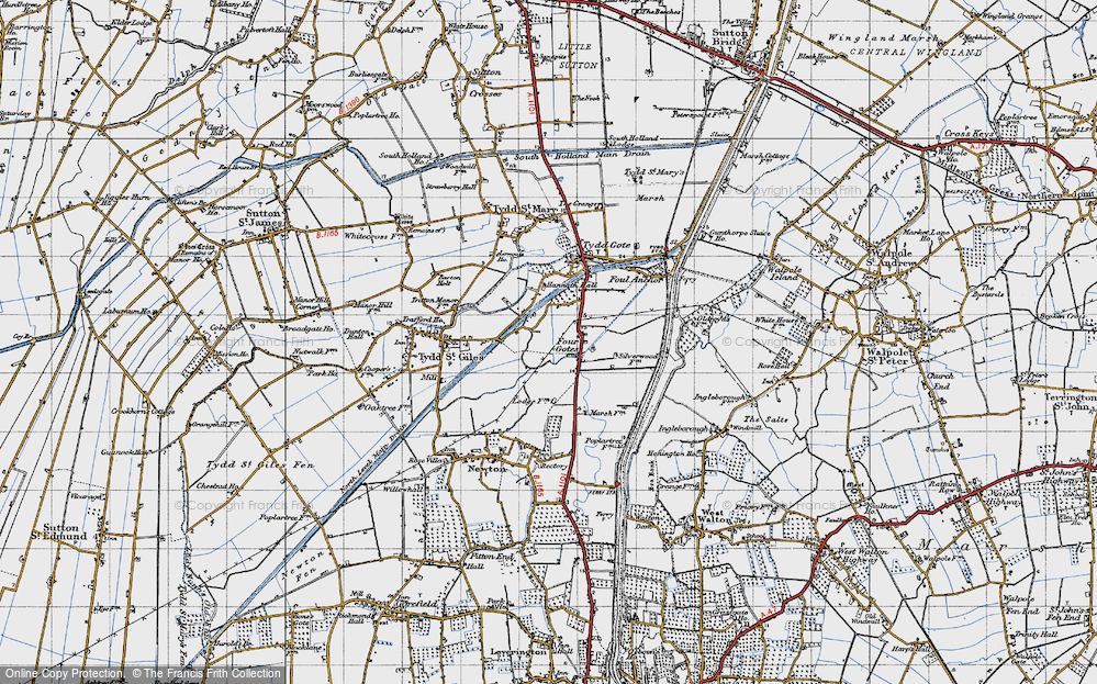 Old Map of Four Gotes, 1946 in 1946