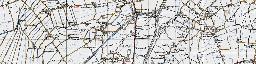 Old map of Four Gotes in 1946