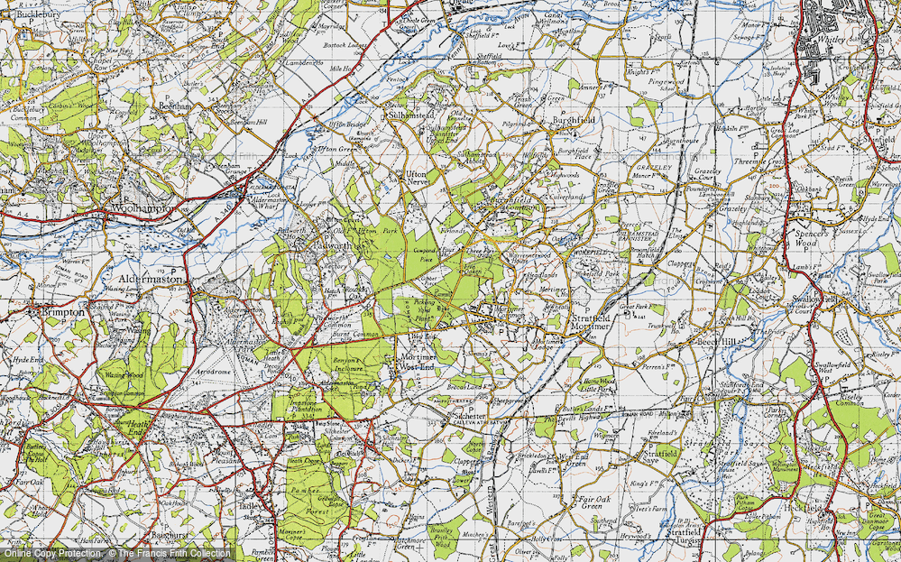 Old Map of Four Houses Corner, 1945 in 1945