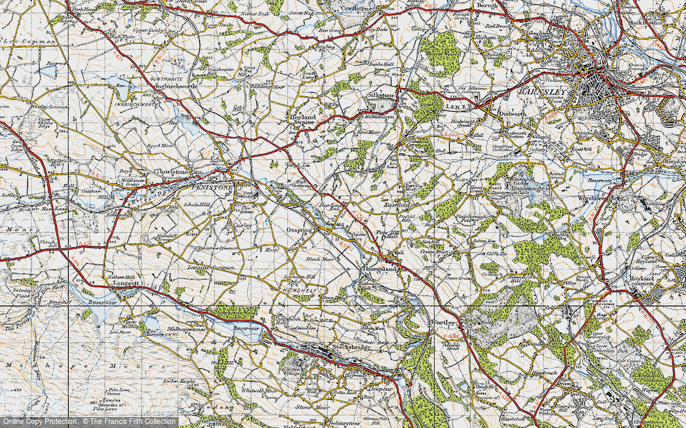 Old Map of Four Lane End, 1947 in 1947