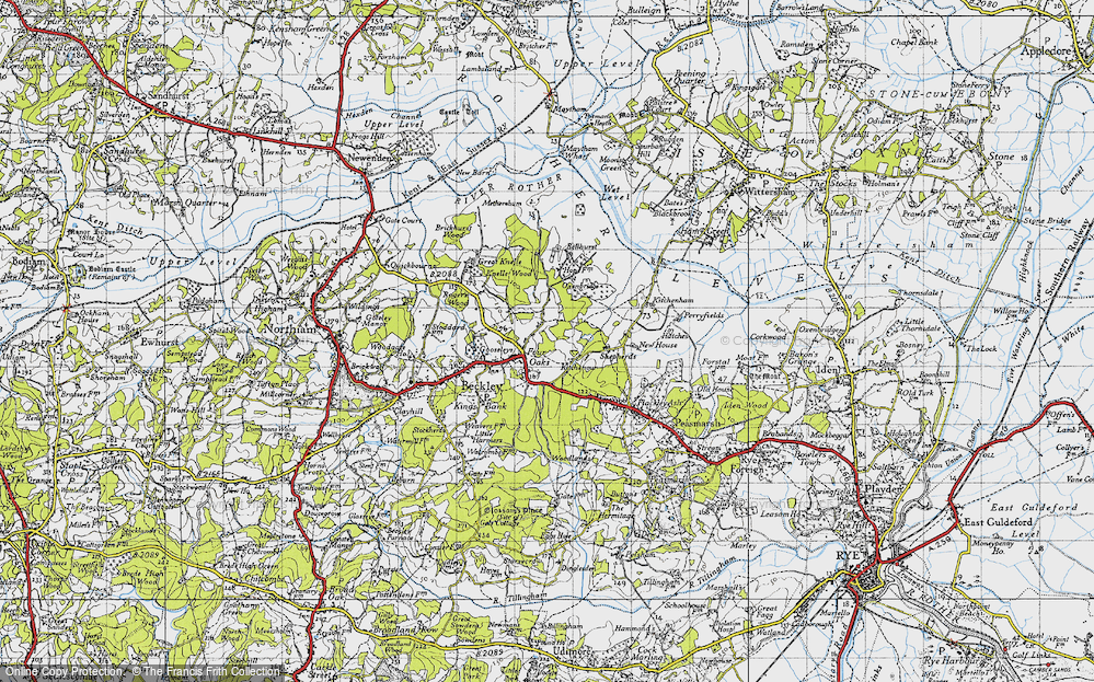 Old Map of Four Oaks, 1940 in 1940