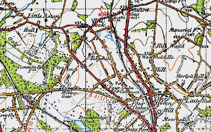 Old map of Four Oaks in 1946