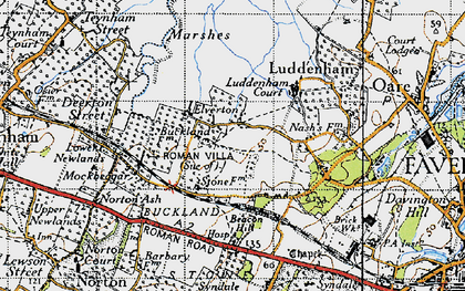 Old map of Four Oaks in 1946