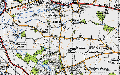 Old map of Four Oaks in 1947