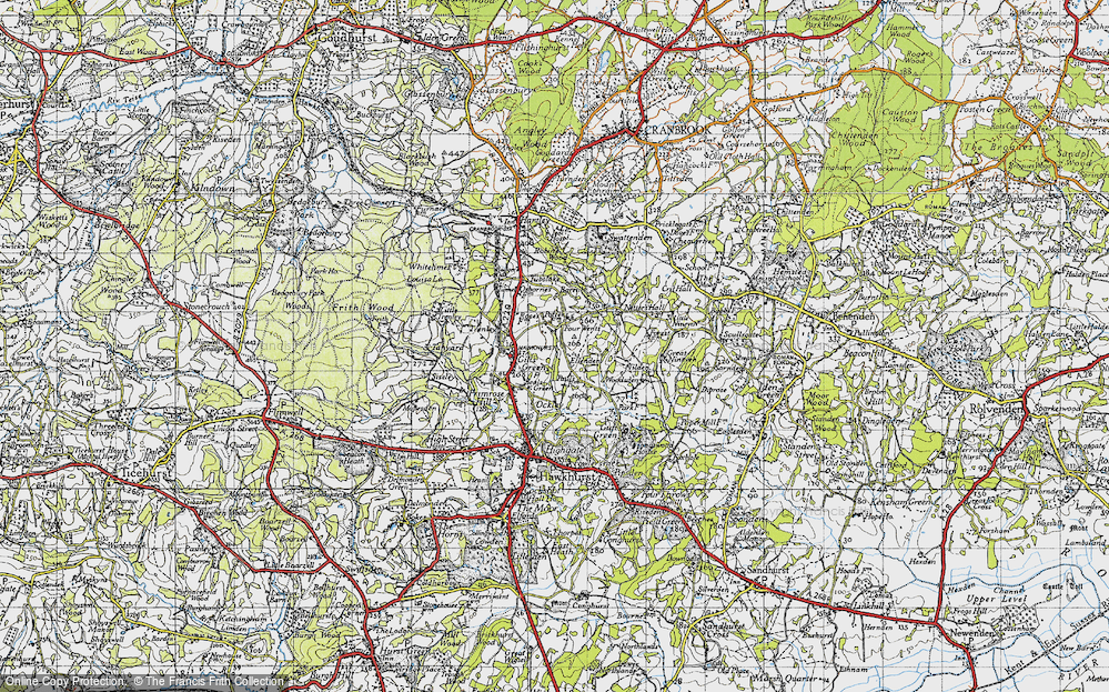 Old Map of Four Wents, 1940 in 1940
